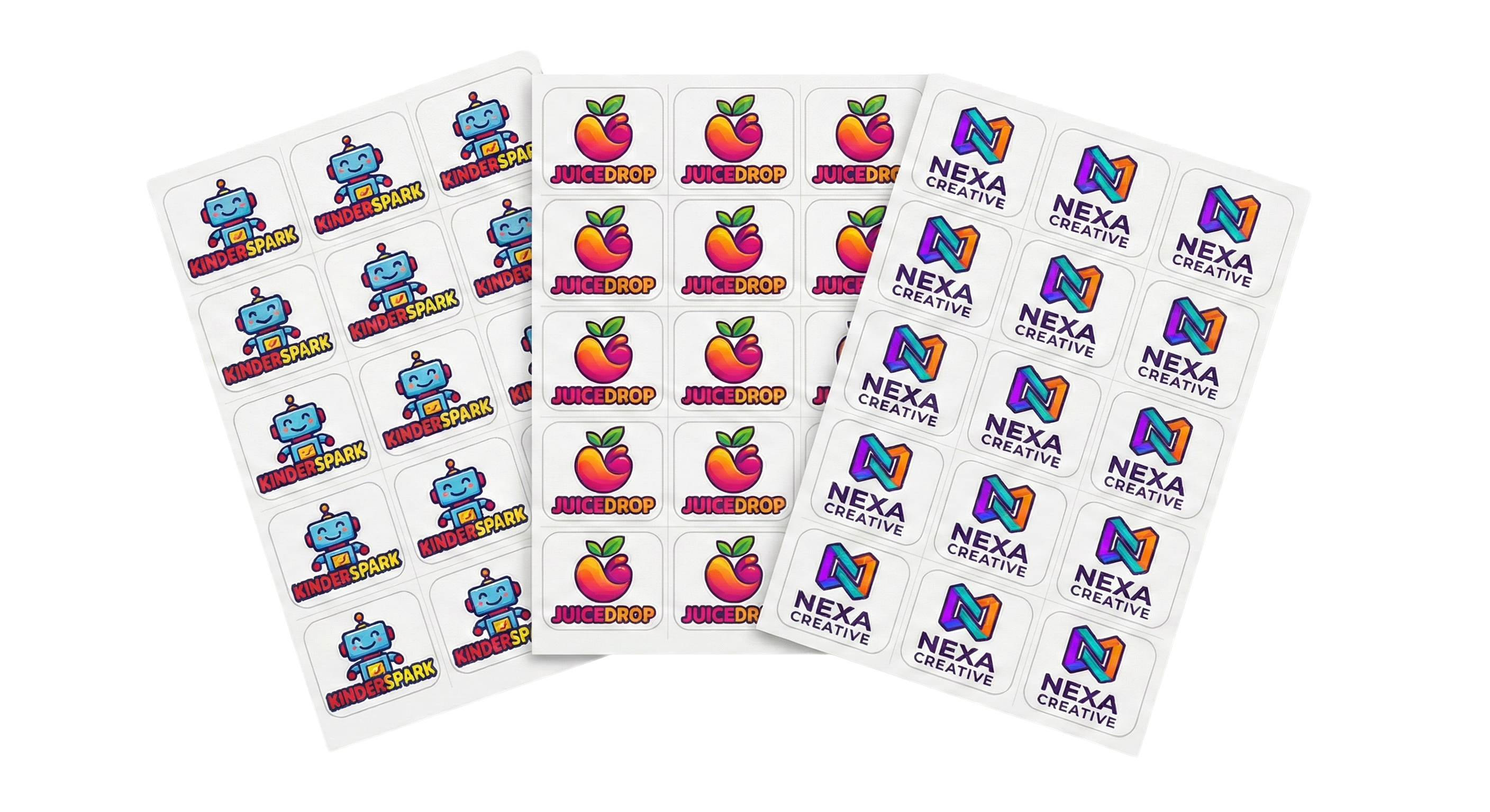 Custom Paper Stickers and Labels on a sheet