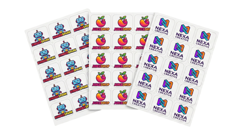 Custom Paper Stickers and Labels on a sheet